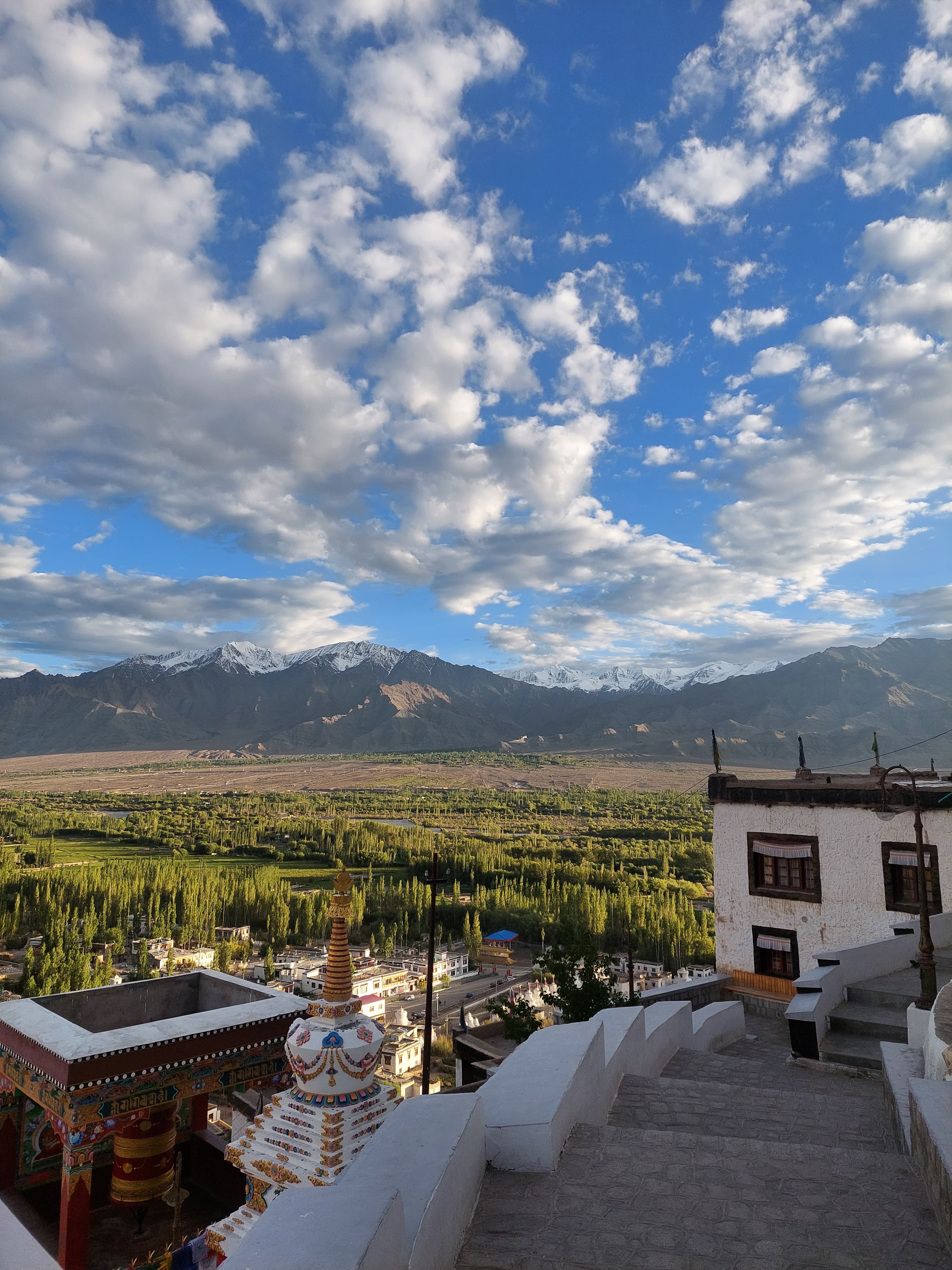 Breathtaking view of Ladakh valley from Thiksey Monastery.