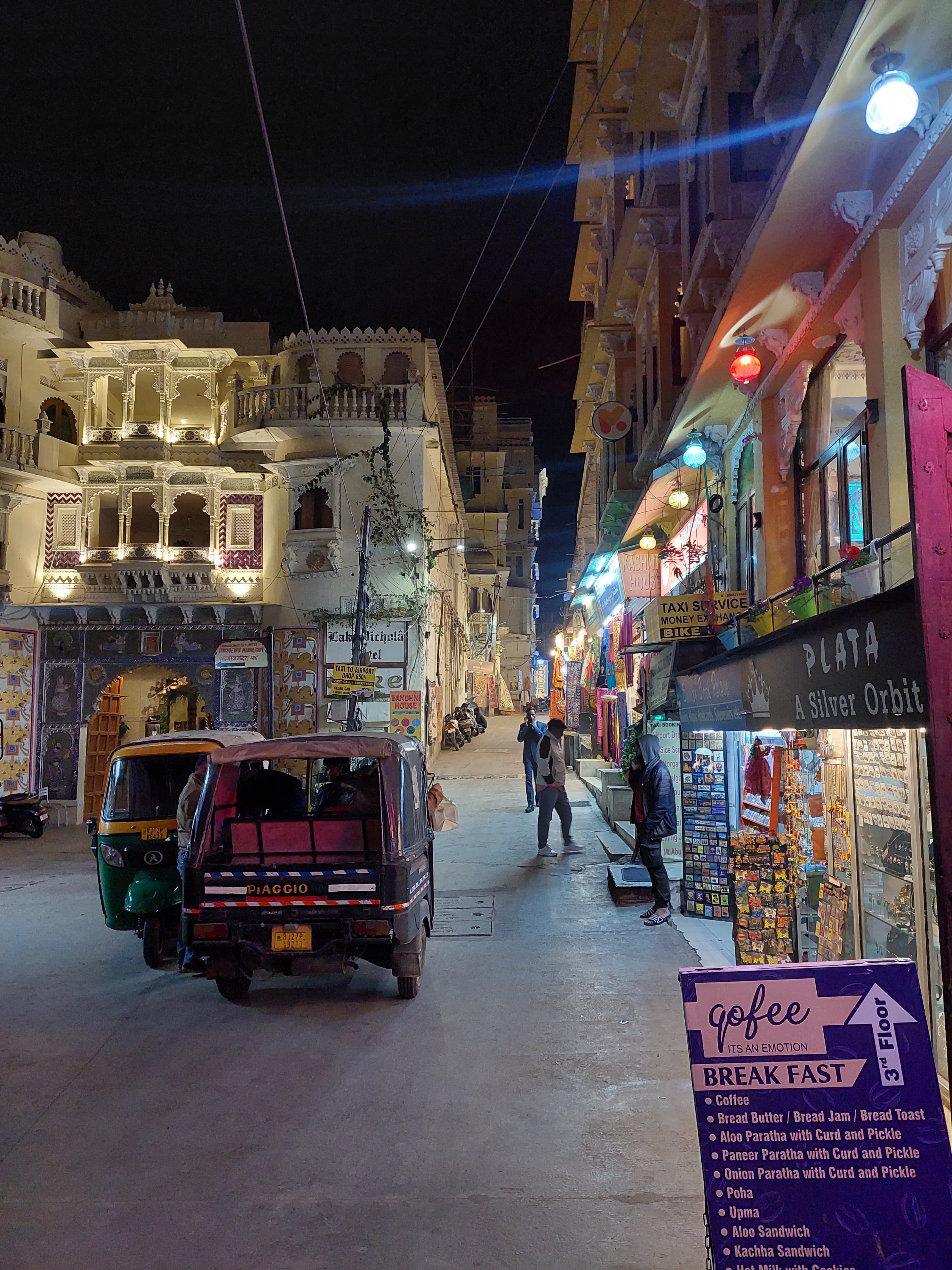 Night view of Udaipur Market