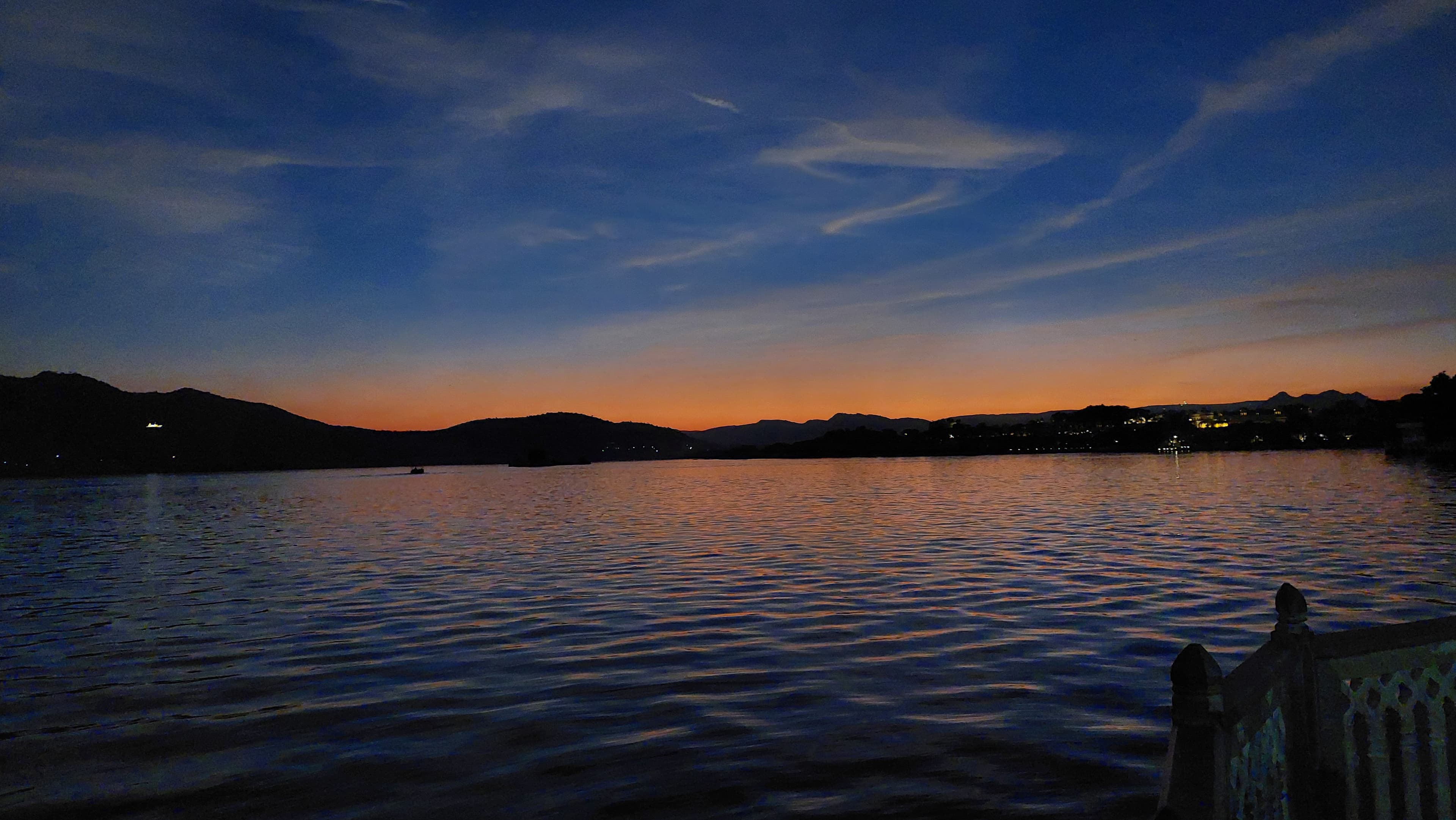 Beautiful Sunset on Pichola Lake Udaipur